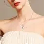 YL Constellation Necklace 925 Sterling Silver Zodiac Jewelry Astrology Disc Horoscope Pendant 18K White Gold Plated,Box Chain