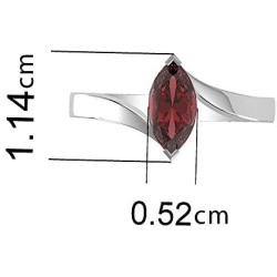 Genuine Garnet Marquise Solid 925 Sterling Silver Solitaire Rings For Women & Girls