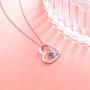 Sterling Silver Forever Love Animal Heart Pendant Necklace for Women Girlfriend Daughter Graduation Gift, 18 Inches