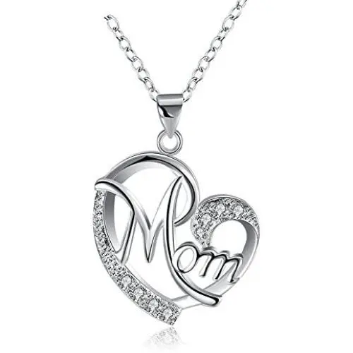 Gifts for Mom Mother Necklace Pendant Sterling Silver for Women Love Heart Mom Birthday Gifts Gifts for Mom Mother Necklace Pendant Sterling Silver for Women Love Heart Mom Birthday Gifts