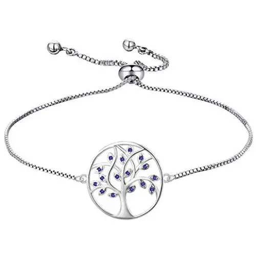 YL 925 Sterling Silver Bracelet Tree of Life Bracelets Cubic Zirconia Created Emerald Tree Jewelry Link Bracelet Gifts YL 925 Sterling Silver Bracelet Tree of Life Bracelets Cubic Zirconia Created Emerald Tree Jewelry Link Bracelet Gifts