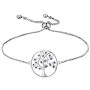 YL 925 Sterling Silver Bracelet Tree of Life Bracelets Cubic Zirconia Created Emerald Tree Jewelry Link Bracelet Gifts