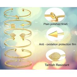 Women’s Chunky Gold Chain Bangles Stackable Bracelet Sets for Women Girls