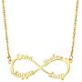 U7 Personalized Necklace Choker Charm Initials Naming Jewelry Platinum / 18K Gold Custom Any Name/Her Name/Double Names/Infinity 4 Family or BFF Names, Chain 16''-18''