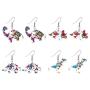 4Pairs Dinosaur Earring Set Resin Dinosaur Drop Dangle Earrings Cute Colorful Dinosaur Dangle Earrings for Girls Women Animal Creative Jewelry