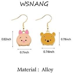 WSNANG Piglet Earring Friend Jewelry Fashion Novelty Dangle Earrings Friendship Gift