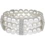 ROFIFY Women Crystal Fashion Rhinestone Faux Pearl Elastic Bangle Girls Flapper Accessories Jewelry Bracelet FJ19