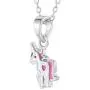 925 Sterling Silver Pink & White Unicorn Jewelry Set Earrings Necklace for Girls 925 Sterling Silver Pink & White Unicorn Jewelry Set Earrings Necklace for Girls
