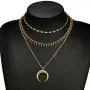 Edary Layered Necklace Gypsy Moon Necklaces Gold Crescent Tassel Pendant Choker Fashion Drop Jewelry for Women Edary Layered Necklace Gypsy Moon Necklaces Gold Crescent Tassel Pendant Choker Fashion Drop Jewelry for Women