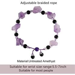 Jewever Natural Raw Amethystine bracelet Stretch Yoga Diffuse Energy Healing Crystals Gemstone Jewelry for Woman