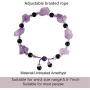 Jewever Natural Raw Amethystine bracelet Stretch Yoga Diffuse Energy Healing Crystals Gemstone Jewelry for Woman