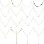 16 Pieces Layered Choker Necklace Adjustable Pendant Necklace Moon Sequins Choker Multilayer Chain Necklace Set for Women Girls