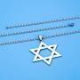 HooAMI Star of David Pendant Necklace Stainless Steel Jewish Jewelry for Men Women Religious