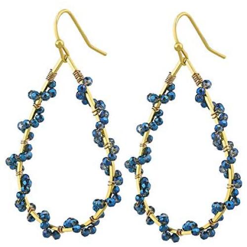 PLTGOOD Daisy Drop Dangle Earrings for Women Girls - Handmade Bohemian Miyuki Delica Beads Tear Statement Earrings Vintage Fashion Jewelry