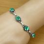 Malachite Bracelet 925 Silver Overlay Handmade Boho Style Jewelry