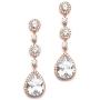 Mariell Pierced or Clip-On Silver, Gold or Rose Gold Dangle Statement Earrings for Women, Brides, Wedding