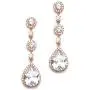 Mariell Pierced or Clip-On Silver, Gold or Rose Gold Dangle Statement Earrings for Women, Brides, Wedding