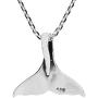 AeraVida Freedom Joy Whale Tail .925 Sterling Silver Pendant Necklace