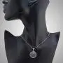 925 Sterling Silver Flower of Life Mandala 22 mm Circle Round Charm Pendant Necklace, 18 inches