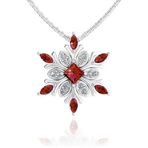 Belinda Jewelz 925 Solid Real Sterling Silver Sparkling Snowflake Hanging Marquise Gemstone Rhodium Plated Womens Fine Jewelry Chain Necklace Pendant, Garnet Red and White Topaz, 1.3 carats, 18-inch Belinda Jewelz 925 Solid Real Sterling Silver Sparkling Snowflake Hanging Marquise Gemstone Rhodium Plated Womens Fine Jewelry Chain Necklace Pendant, Garnet Red and White Topaz, 1.3 carats, 18-inch