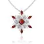 Belinda Jewelz 925 Solid Real Sterling Silver Sparkling Snowflake Hanging Marquise Gemstone Rhodium Plated Womens Fine Jewelry Chain Necklace Pendant, Garnet Red and White Topaz, 1.3 carats, 18-inch Belinda Jewelz 925 Solid Real Sterling Silver Sparkling Snowflake Hanging Marquise Gemstone Rhodium Plated Womens Fine Jewelry Chain Necklace Pendant, Garnet Red and White Topaz, 1.3 carats, 18-inch