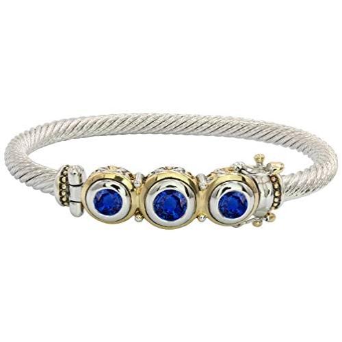 John Medeiros Beautiful Beijos Collection Three Stone Cubic-Zirconia Wire Bracelet with Hidden Clasp Closure …