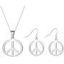 Peace Sign Necklace Earrings Set for Women 1960s 1970s Hippie Party Accessories Pendant Necklace