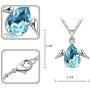 DADIWEY Angel Wing Necklaces for Women Crystals Heart Drop Shape Charm Pendant Necklace Jewelry Gift for Girls