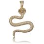 JINAO Hip Hop Iced Out Cobra Snake Animal Lovers Pendant Necklace Micropave Simulated Diamond Jewelry with Solid Back