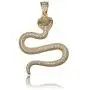 JINAO Hip Hop Iced Out Cobra Snake Animal Lovers Pendant Necklace Micropave Simulated Diamond Jewelry with Solid Back