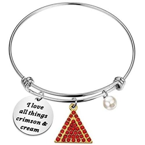 SEIRAA Delta Sigma Theta Sorority DST Jewelry Greek Soror Gift I Love All Things Crimson and Cream Bracelet