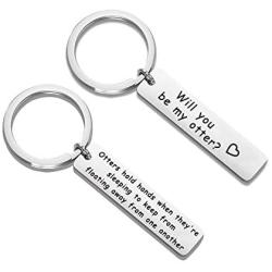 BAUNA Otter Keychain Couples Jewelry Boyfriiend Keychain Will You Be My Otter Engagement Gift Wedding Gift for Husband Wife Friendship Jewelry BFF Gifts