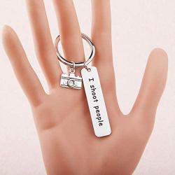 ENSIANTH Photographer Gift I Shoot People Keychain Photography Gift Camera Keychain