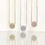 A+O Gift for Sister, Petite CZ Disk Pendant Necklace in Gold, Rose Gold or Silver A+O Gift for Sister, Petite CZ Disk Pendant Necklace in Gold, Rose Gold or Silver