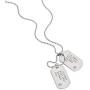 COOLSTEELANDBEYOND Satin Two-Pieces Mens Military Army Dog Tag Pendant Necklace with 28 inches Ball Chain