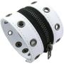 Xusamss Punk Alloy Zipper Wristband Pu Leather Cuff Bracelet,7 1/2 Wrist