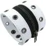 Xusamss Punk Alloy Zipper Wristband Pu Leather Cuff Bracelet,7 1/2 Wrist