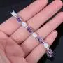 CiNily Adjustable Tennis Bracelet-Oval or Flower Shape White Gold/Sterling Silver Plated Opal Bracelet for Women Girls Gemstone Bracelets