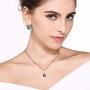 Swarovski Crystals Teardrop Pendant Necklace Earrings for Women 14K Gold Plated Hypoallergenic Jewelry Set