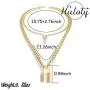 Haloty Punk Layered Key Pendant Necklace Gold Long Fashion Lock Necklaces Chain Jewelry for Women and Girls