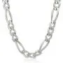 Mens Sterling Silver Italian Solid Figaro Link-Chain Necklace Mens Sterling Silver Italian Solid Figaro Link-Chain Necklace