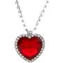 QEPOL Titanic Heart of The Ocean Neckalce Jewelry Silver Love Heart of Ocean Pendant Necklaces Made with Created Blue Sapphire Crystals Eternal Love- Valentines Day Gifts