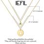 Iefil Mother Daughter Necklace for Mom, 14k Gold Filled Layered Necklace Heart Initial Necklace Gifts for Mom from Daughter Gifts for Mother’s Day Christmas Thanking Giving Day