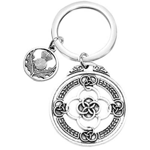 BAUNA Outlander Keychain Sassenach Inspired Gift for Women Man Outlander Fans Gifts Scotland Thistle Jewelry