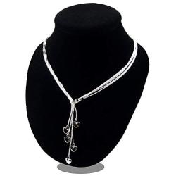 SOSUO 925 Sterling Silver Five-line Chain with Five-Heart Necklace