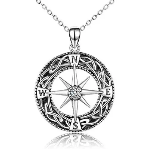 ONEFINITY Compass Necklace Sterling Silver Celtic Knot Necklace Graduation Friendship Talisman Travel Necklace Inspirational Graduation Gift Jewelry Gifts for Women Girls ONEFINITY Compass Necklace Sterling Silver Celtic Knot Necklace Graduation Friendship Talisman Travel Necklace Inspirational Graduation Gift Jewelry Gifts for Women Girls