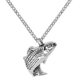 ZARABE Cremation Jewelry Fish Urn Ashes Necklace Memorial Keepsake Pendant