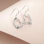 WINNICACA Sterling Silver Sideways Shaped Heart Dangle Drop Hooks Stud Earrings Jewelry Gifts for Women Birthday