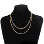 14K Gold Plated Dainty Paperclip Link Choker Chain Necklace Jewelry Set for Women Girls