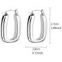 Jones New York Silver Plated Rectangle Shaped Thick Dangle Earrings